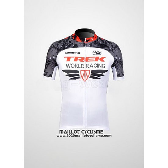 2012 Maillot Ciclismo Trek Blanc et Gris Manches Courtes et Cuissard